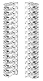 Organizator pionowy z kontrolą zgięcia. lewy-prawy Hi-D. 15U - PN 1-1671132-5