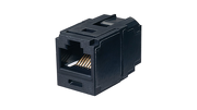 Category 6A, RJ45, 8-position, 8-wire universal coupler module, black.