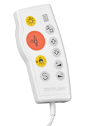 Manipulator pacjenta VL, 1 przycisk przywołania, 2 przyciski do obsługi oświetlenia, 1 przycisk serwisowy, sterowanie radiem / telewizorem, złącze słuchawkowe, funkcja komunikacji głosowej zależnej od położenia manipulatora, obudowa antybakteryjna