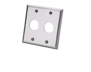 Double gang, vertical faceplate accepts two IndustrialNet, Bulkhead Connectors or Adapters.